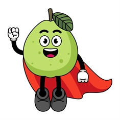 Superhero Guava Classroom Fruit Transparent Sticker